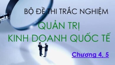 Bộ đề thi trắc nghiệm môn Quản trị Kinh doanh quốc tế