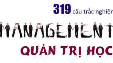 319 câu trắc nghiệm Quản trị học (có đáp án kèm theo)