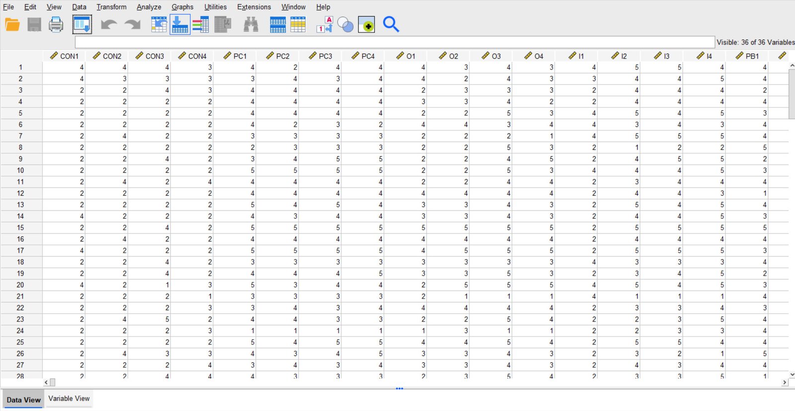 Nhập xuất dữ liệu với SPSS 2 Cửa sổ Data Editor trong SPSS