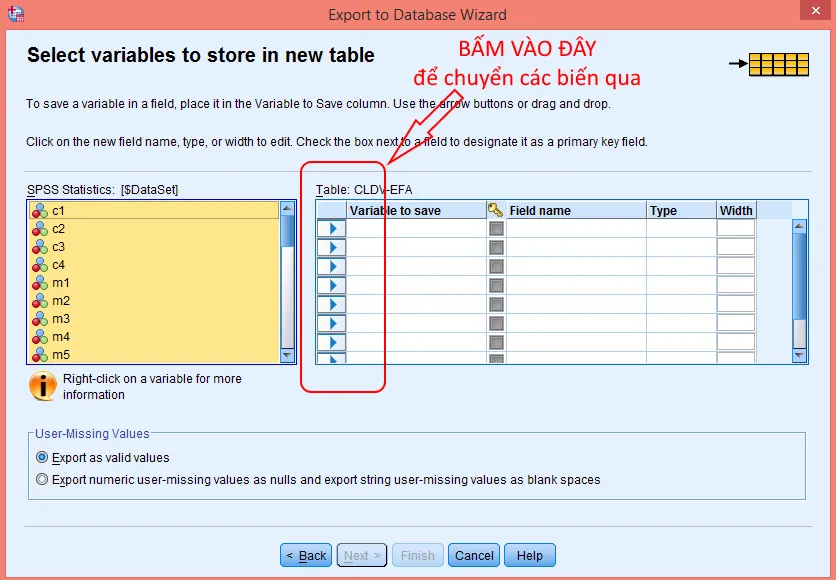 Xuất dữ liệu từ Data Editor của SPSS sang file Excel