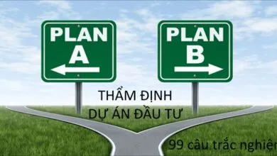 99 câu trắc nghiệm thẩm định dự án đầu tư (có đáp án kèm theo)