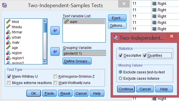 Cửa sổ tùy chọn Options trong kiểm định