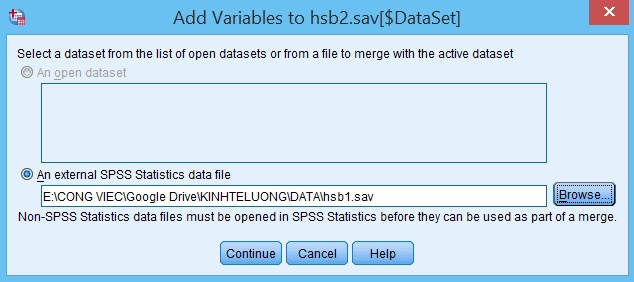 Nối dữ liệu với SPSS - thêm biến