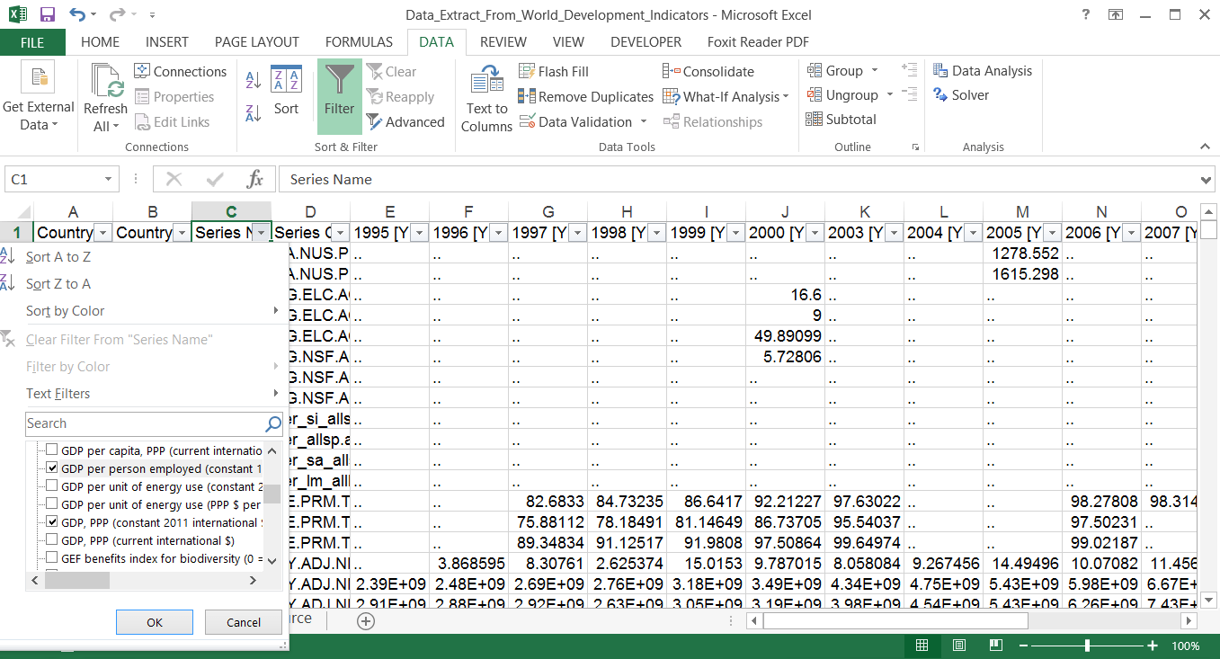 Lọc các biến trên Excel Lọc các biến trên Excel