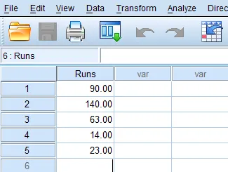 Giao diện nhập dữ liệu trong Data Editor của SPSS