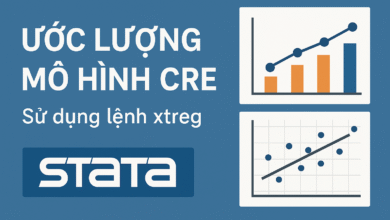 Ước lượng mô hình CRE trên Stata 19 với lệnh xtreg